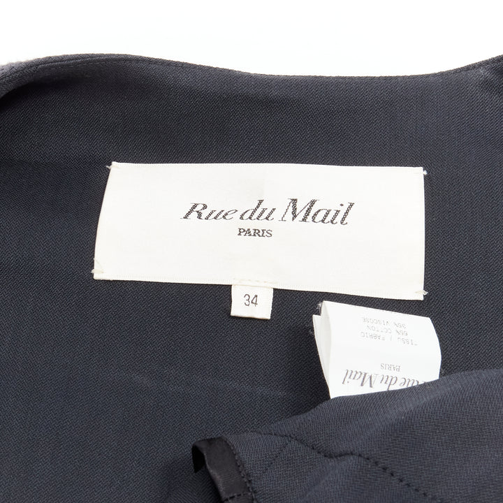 RUE DU MAIL invisible magnet button panelled flared coat FR34 XS