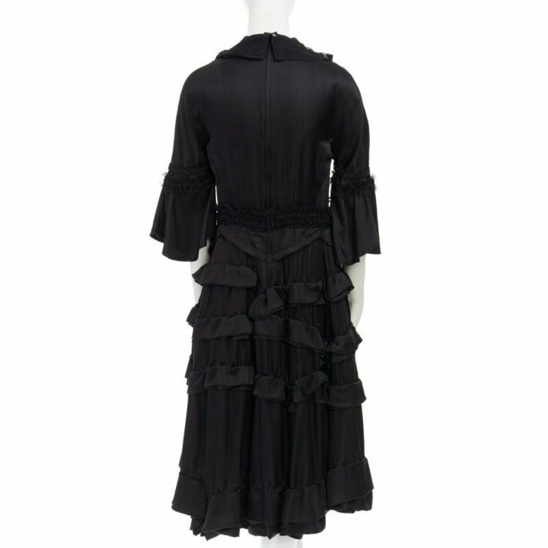 runway COMME DES GARCONS Broken Bride AW05 black victorian ruffle silk dress S
