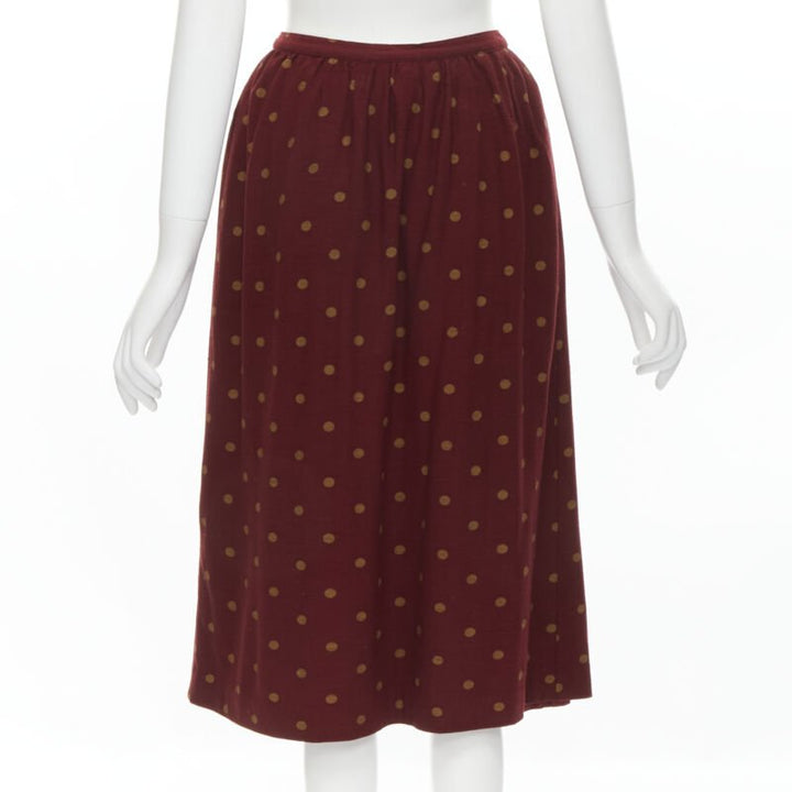 COMME DSE GARCONS 1980's Vintage red polka babydoll skirt down set S