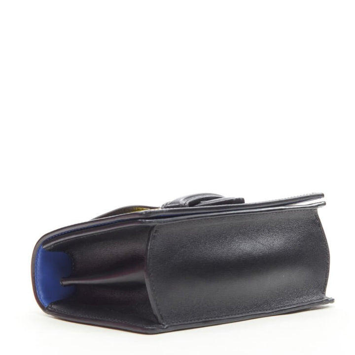 rare LOEWE Barcelona black leather neon heart print crossbody bag