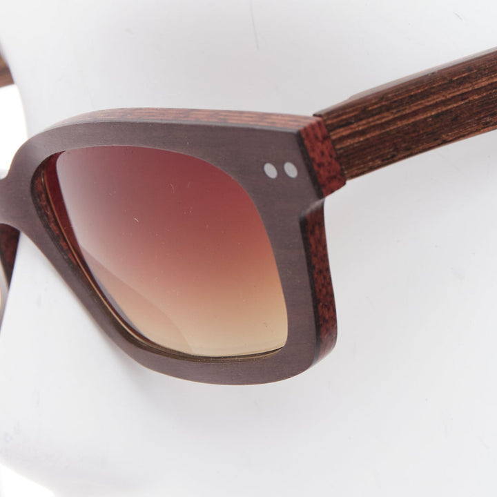 GOLD & WOOD B08.2 brown wood ombre lens spring sunglasses