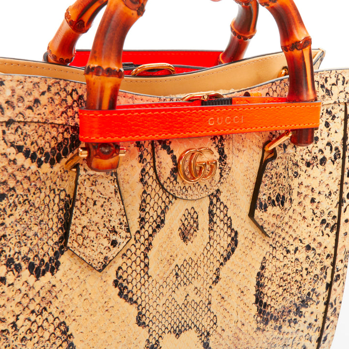 GUCCI Diana NM Small bamboo handle scaled leather crossbody bag