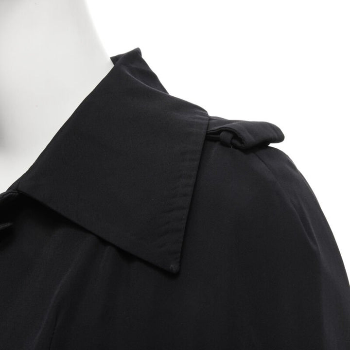 MARNI black polyester box dart layered back flared short trench coat IT38 XS