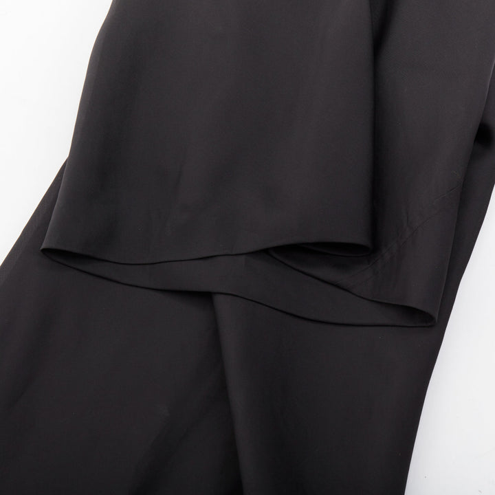 RICK OWENS 2017 Walrus 100% silk black draped high low skort skirt IT38 XS