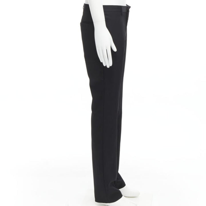 GIVENCHY 100% wool black straight leg trousers pants EU48 M