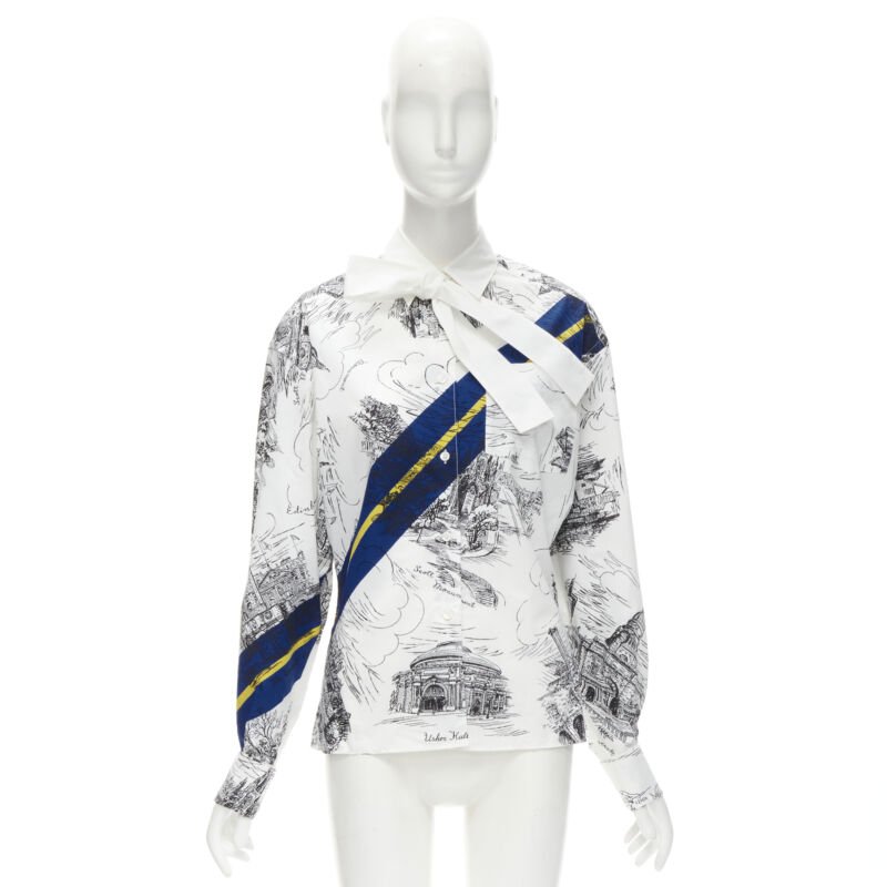 PHILOSOPHY DI LORENZO SERAFINI white landmark illustration cotton shirt IT38 XS