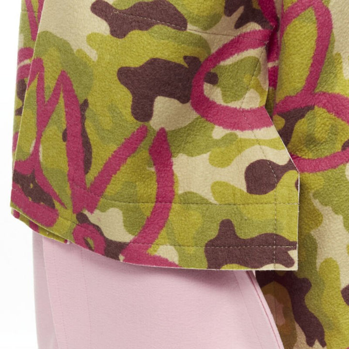 rare COMME DES GARCONS 2012 Runway 2D Flat Packed Doll green camo pink set S