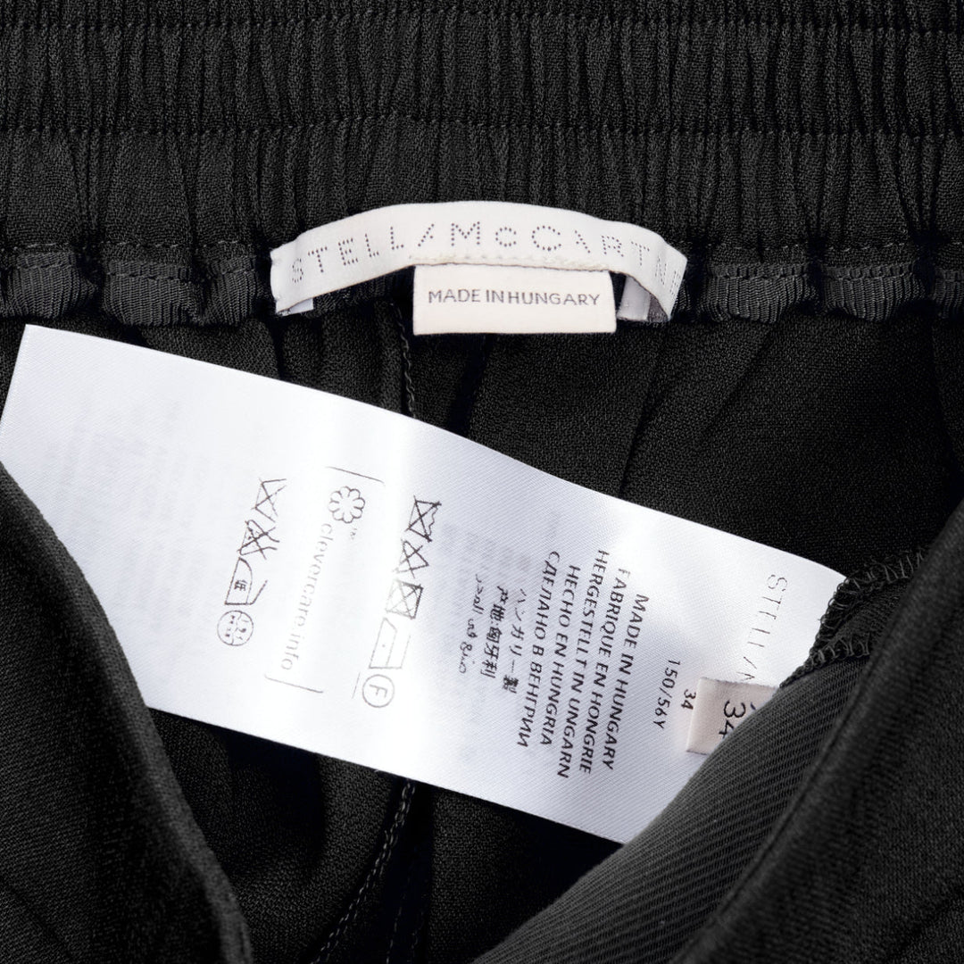 STELLA MCCARTNEY black minimalist elastic waist cropped jogger pants IT34 XXS