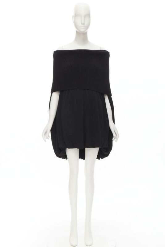 BURBERRY Riccardo Tisci Runway ribbed knit foldover cocoon bubble dress UK6 XS