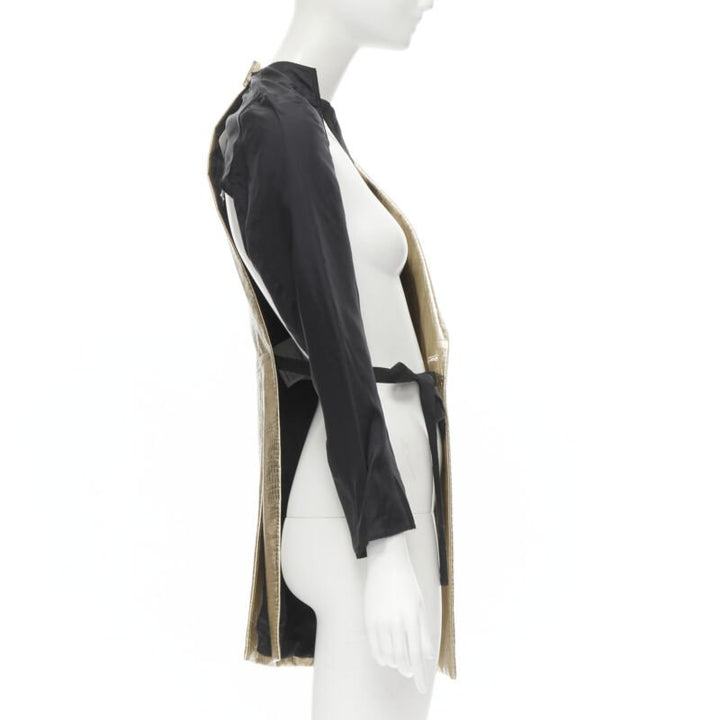 Runway COMME DES GARCONS 2011 gold pleated harness asymmetric open jacket S