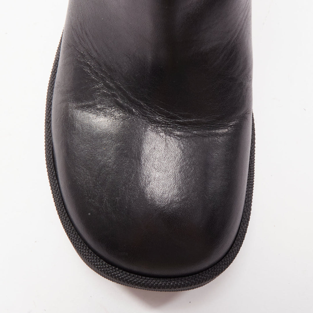 BURBERRY Daniel Lee Stride 85 black leather chunky heel boots EU39