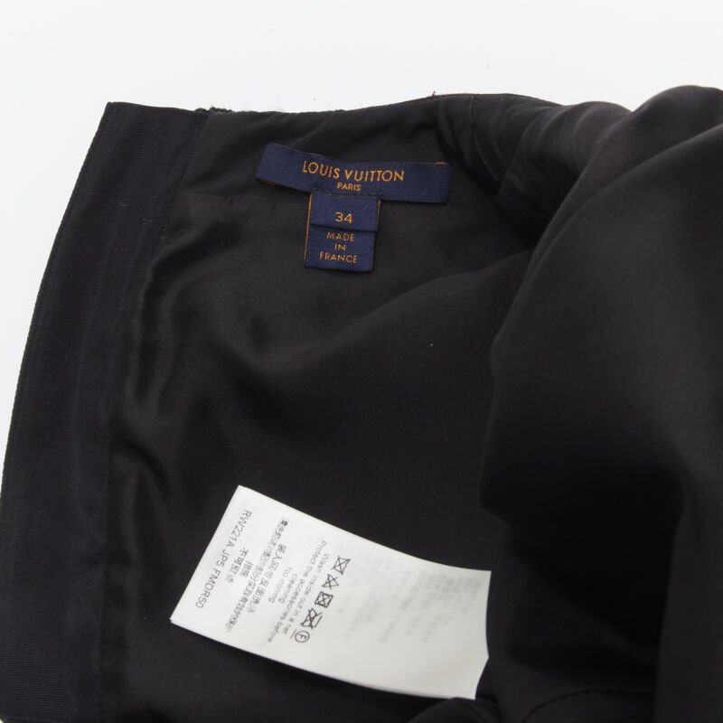 LOUIS VUITTON 2022 metallic blue pink leopard jacquard strap belt dress FR34 XS