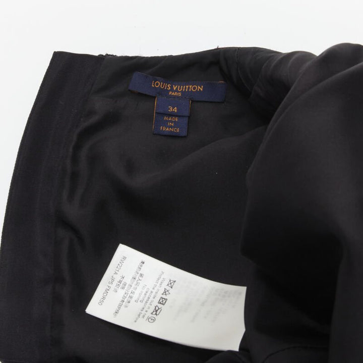 LOUIS VUITTON 2022 metallic blue pink leopard jacquard strap belt dress FR34 XS