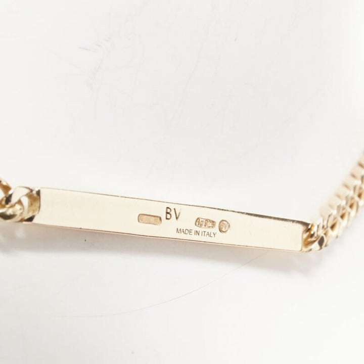 BOTTEGA VENETA gold tone BV ID choker chain necklace