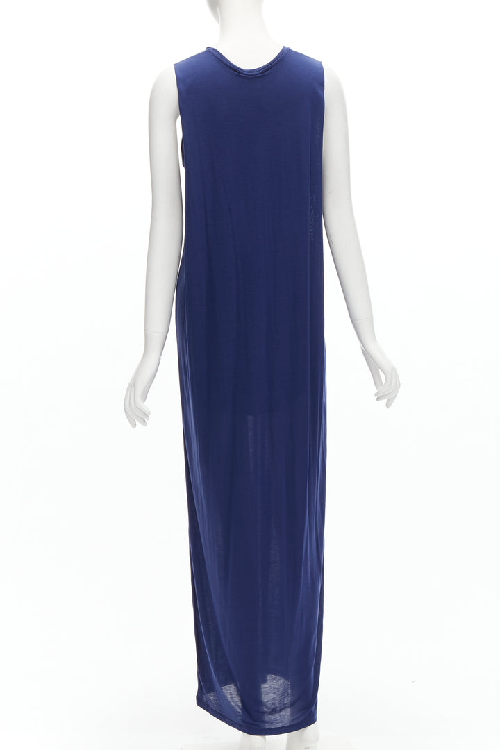 ACNE STUDIOS 2016 Ormanda Tencel navy cape illusion layered tank dress S