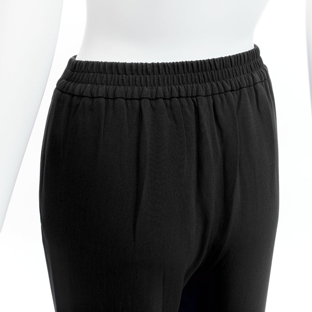 STELLA MCCARTNEY black minimalist elastic waist cropped jogger pants IT34 XXS