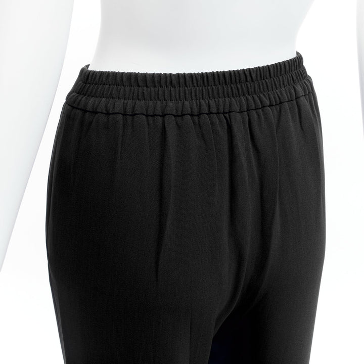 STELLA MCCARTNEY black minimalist elastic waist cropped jogger pants IT34 XXS