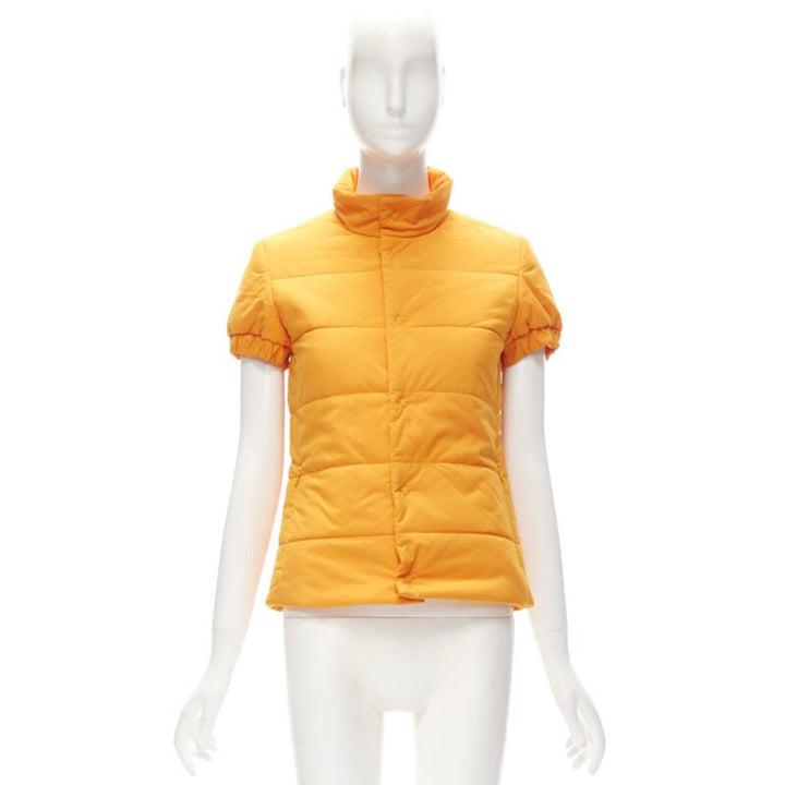 Y3 YOHJI YAMAMOTO ADIDAS orange padded puffer top XS