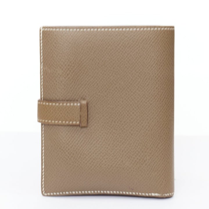 HERMES Bearn Compact etaupe brown GHW H strap epsom wallet