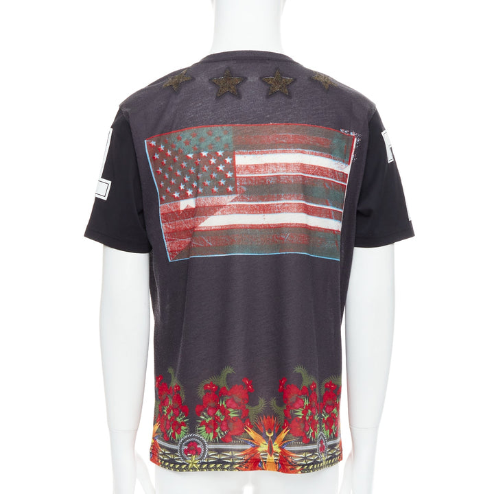 GIVENCHY 2013 Bird of Paradise star applique washed cotton tshirt M