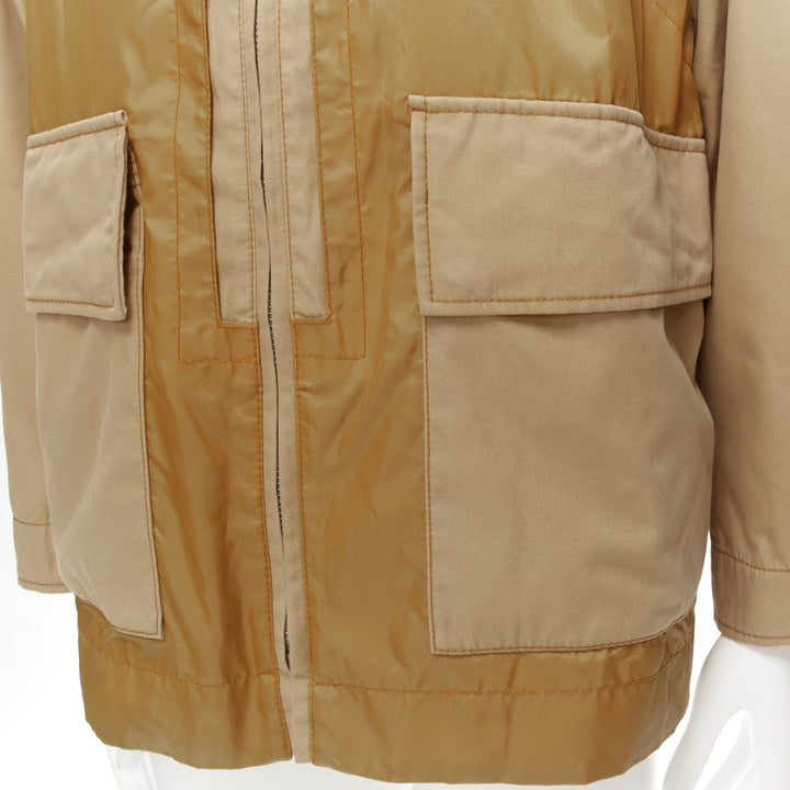 BURBERRY brown corduroy collar padded pocketed chore field jacket M