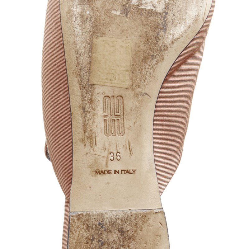 SANAYI 313 beige silver fabric embroidery slip on babouche slippers EU36