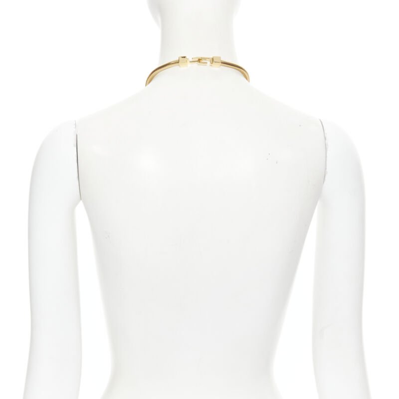 SAINT LAURENT Hedi Slimane Opium white stone geometric pendent necklace