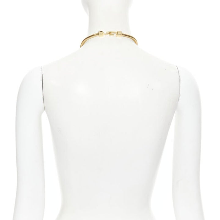 SAINT LAURENT Hedi Slimane Opium white stone geometric pendent necklace
