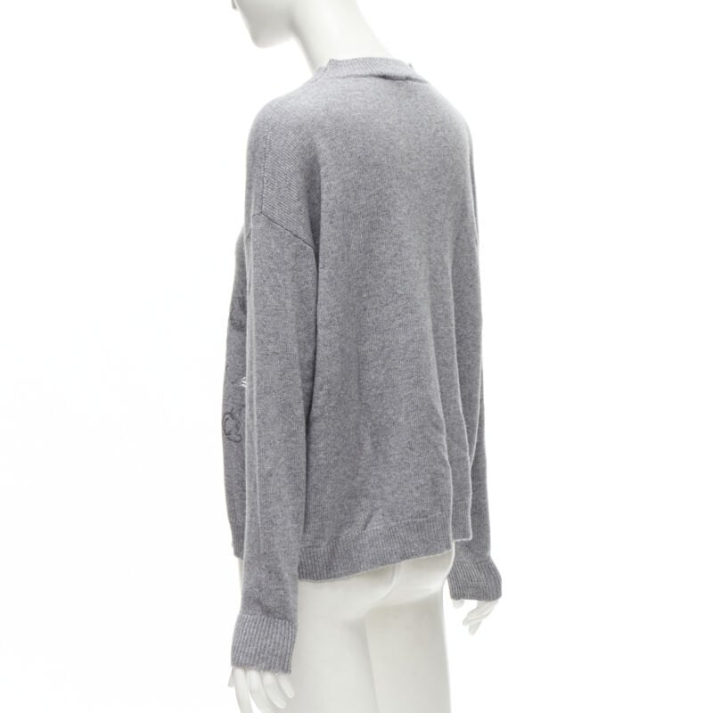 ERMANNO SCERVINO grey pullover metallic floral print IT40 S