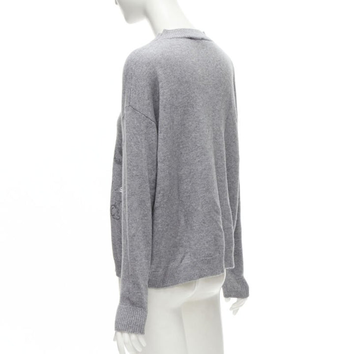 ERMANNO SCERVINO grey pullover metallic floral print IT40 S