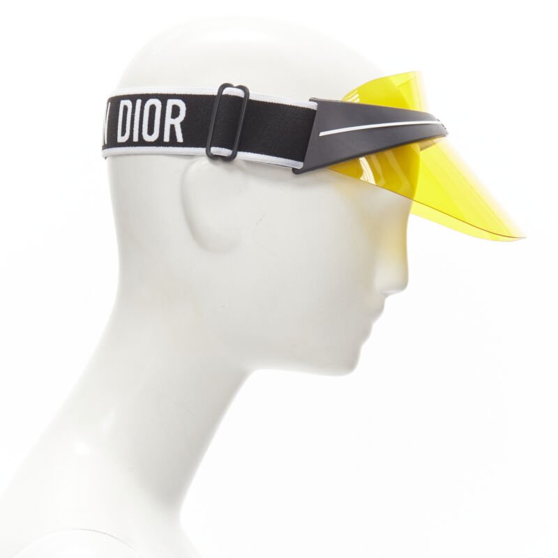CHRISTIAN DIOR DiorClub1 Signatire yellow visor shield hat