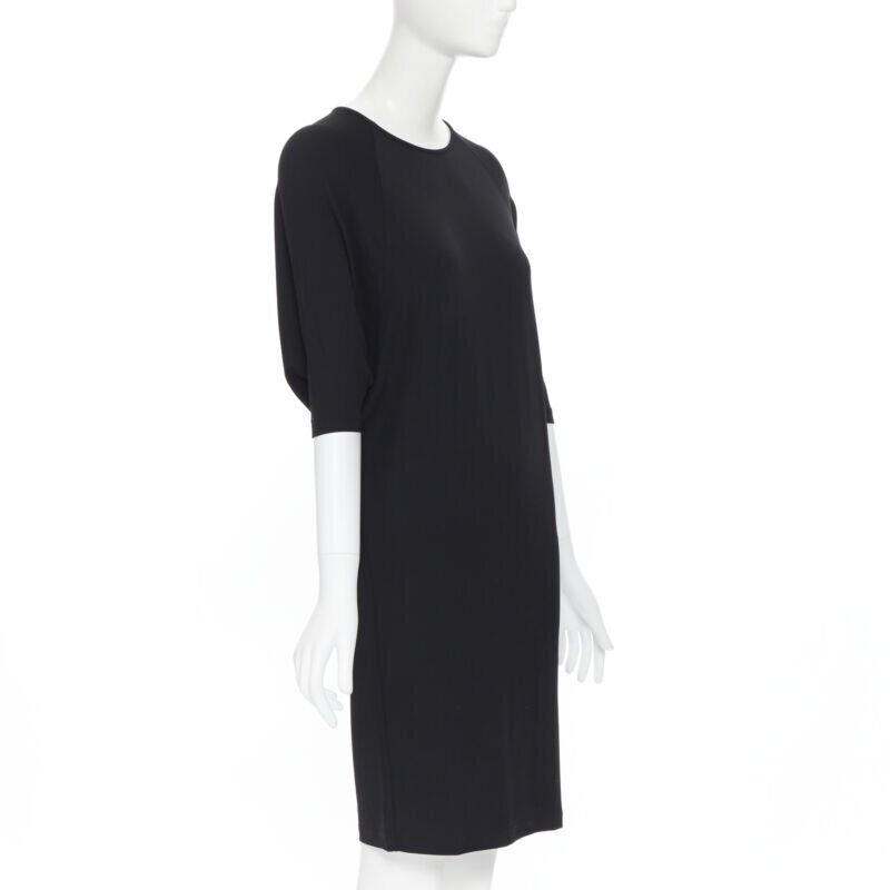 MICHAEL KORS black rayon spandex batwing stretch fit casual dress US0 XS