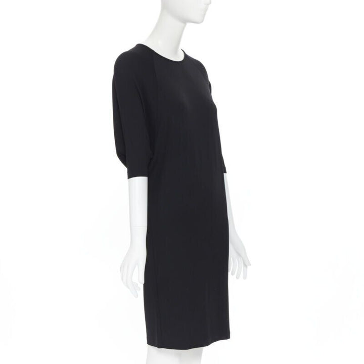 MICHAEL KORS black rayon spandex batwing stretch fit casual dress US0 XS