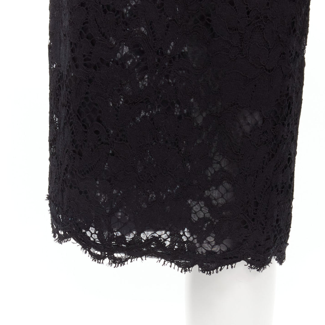 VALENTINO black floral lace knee length culotte shorts IT38 XS