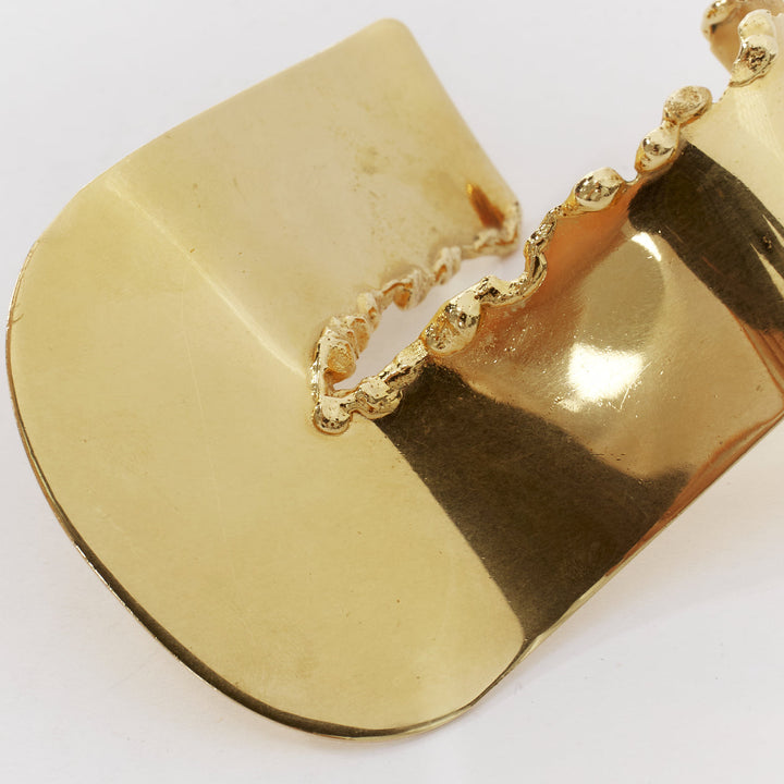 rare OLD CELINE Phoebe Philo Runway Devoured gold tear statement bangle cuff S