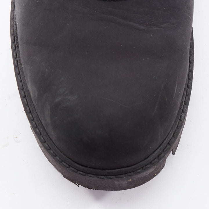 ACNE STUDIOS Tinne black nubuck heavy duty lug sole hiking boots EU38