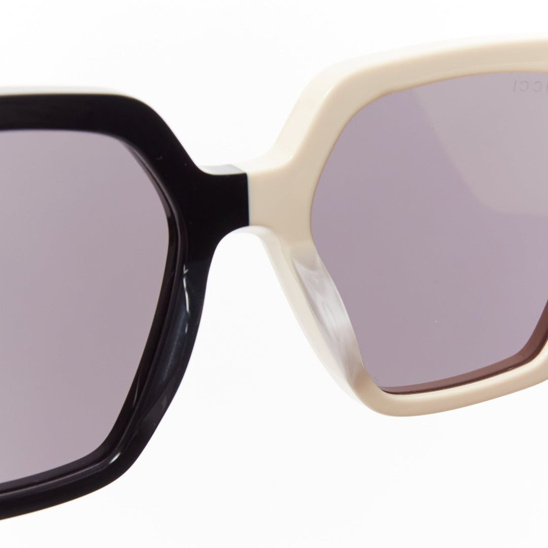 GUCCI GG0956S black cream cruella bicolor square oversiezd sunnies