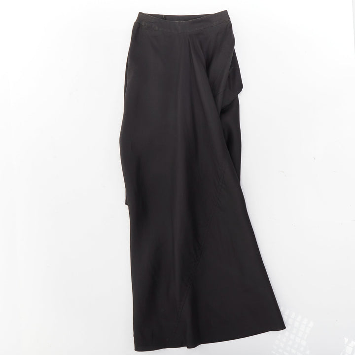 RICK OWENS 2017 Walrus 100% silk black draped high low skort skirt IT38 XS