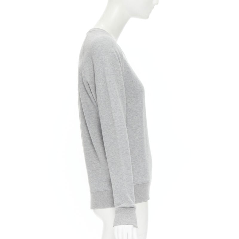 MAISON KITSUNE 100% cotton jersey fox embroidery logo pullover sweater XXS