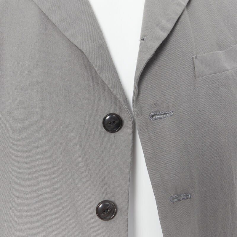 ARTS & SCIENCE grey cotton blend 4-button short collar casusal blazer jacket JP2