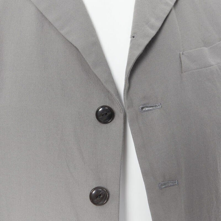 ARTS & SCIENCE grey cotton blend 4-button short collar casusal blazer jacket JP2