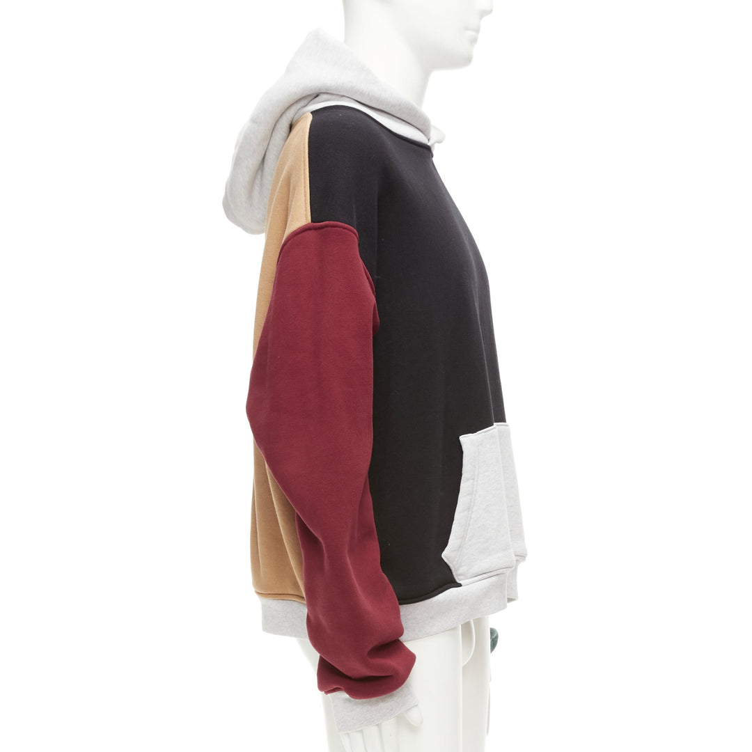 ALEXANDER WANG multicolour colorblocked panelled hoodie sweatshirt M