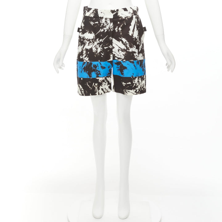 ALEXANDER WANG Runway  blue black white geometric Bermuda shorts US0 XS