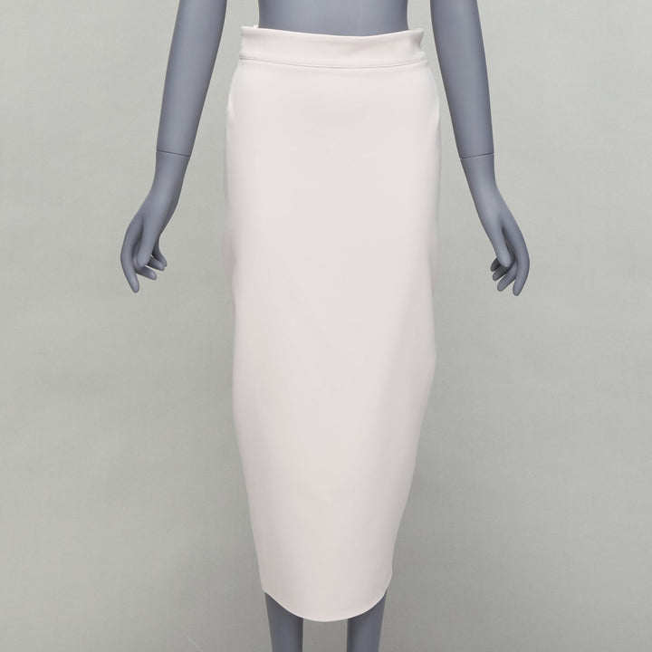 MATICEVSKI 2022 Situational off white strapless peplum top gown skirt AUS10 M