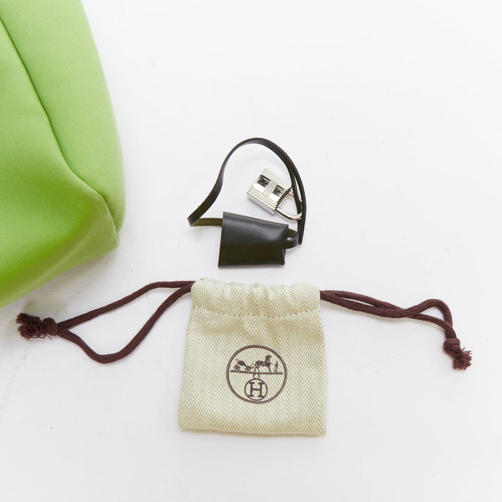 rare HERMES Herbag A Dos Vert Criquet green black canvas palladium backpack