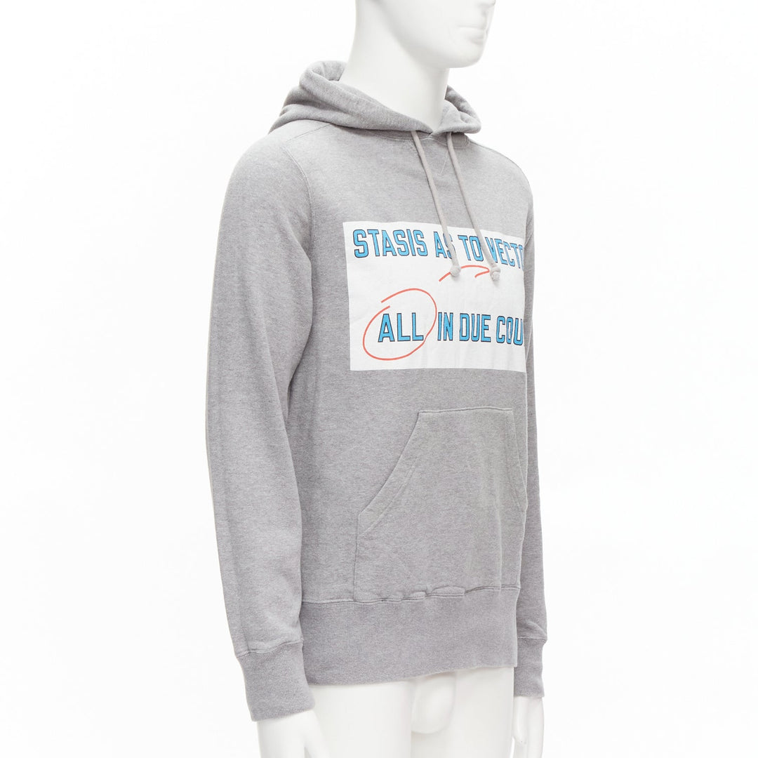 SACAI 2018 Stasis grey cotton slogan print hoodie sweatshirt JP1 S