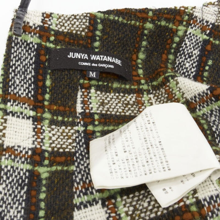 Runway JUNYA WATANABE 2005 black lacquered bust green tweed  cocktail dress M