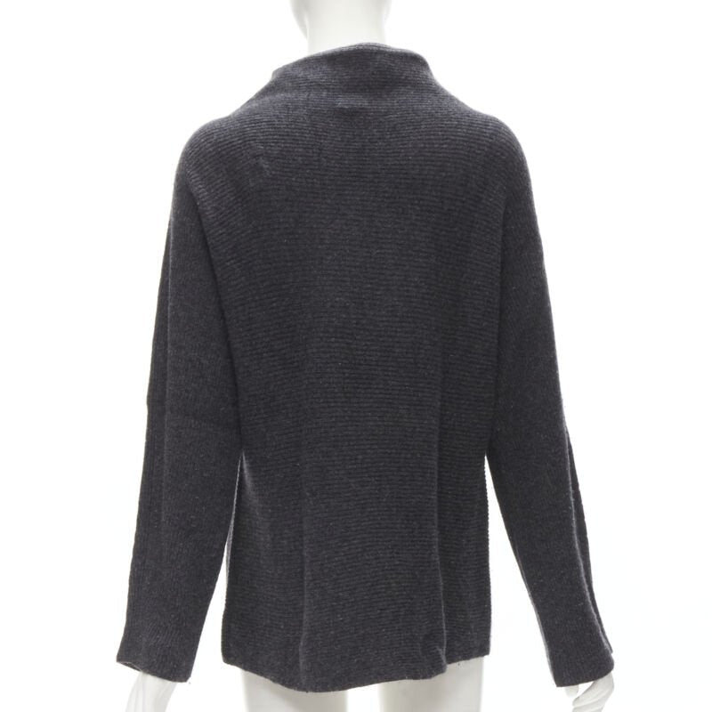 VINCE merino wool cashmere blend ribbed knit mock neck oversized sweater XS