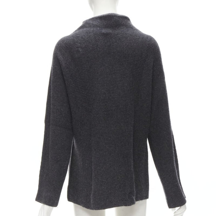 VINCE merino wool cashmere blend ribbed knit mock neck oversized sweater XS