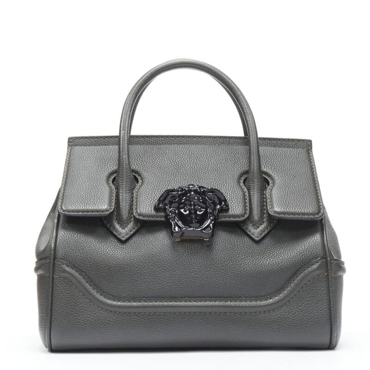 VERSACE Palazzo Empire Small charcoal green black Medusa crossbody satchel bag